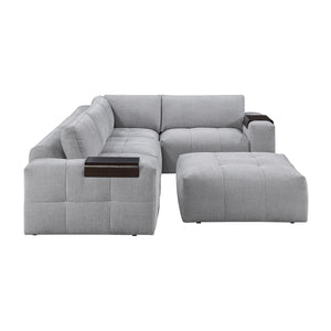 Mackay 5-Piece Textured Fabric Modular Sectional with Ottoman