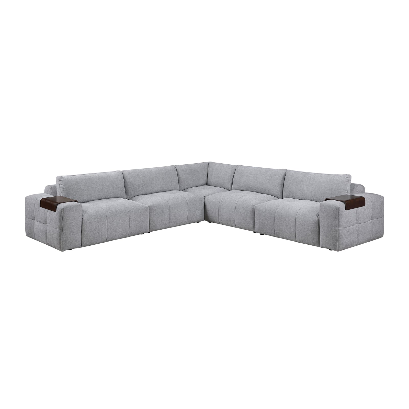 Mackay 5-Piece Textured Fabric Modular Sectional