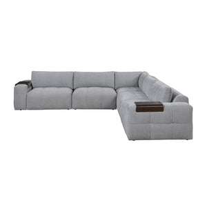 Mackay 5-Piece Textured Fabric Modular Sectional