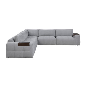 Mackay 5-Piece Textured Fabric Modular Sectional