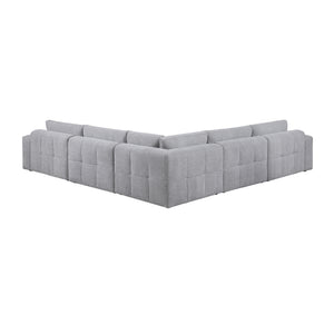 Mackay 5-Piece Textured Fabric Modular Sectional