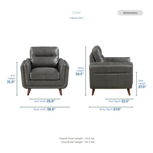 Sova Leather Match Living Room Chair
