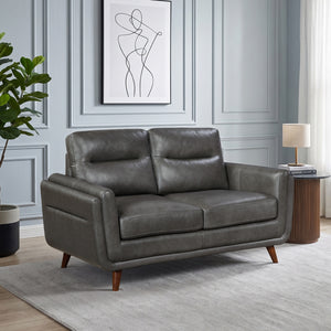 Sova Leather Match Living Room Loveseat