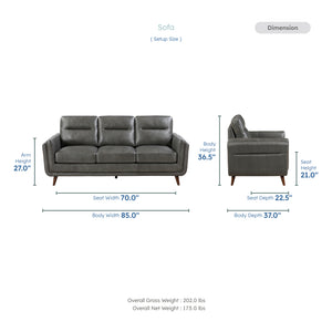 Sova Leather Match Living Room Sofa
