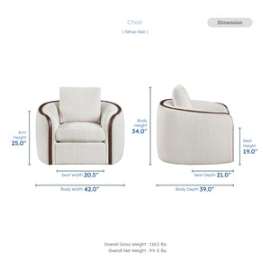 Forma Chenille Swivel Living Room Chair