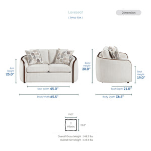 Forma Chenille Living Room Loveseat