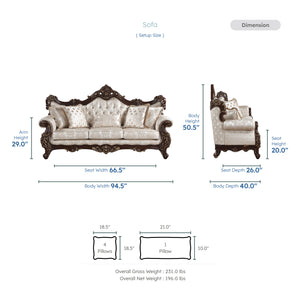 Kelm Jacquard Living Room Sofa