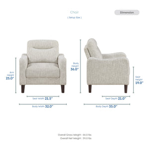 Ellery Chenille Fabric Living Room Chair