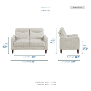 Ellery Chenille Fabric Living Room Loveseat