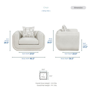Calvani Chenille Fabric Living Room Chair