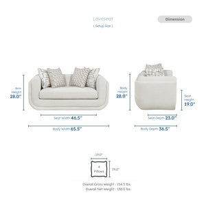 Calvani Chenille Fabric Living Room Loveseat