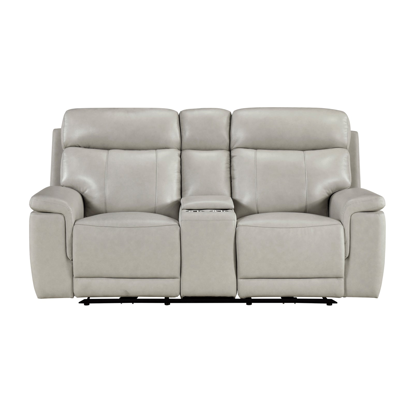 Vireo Leather Power Double Reclining Love Seat with Power Headrest and Center Console