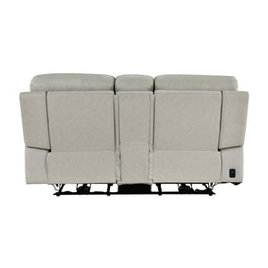 Vireo Leather Power Double Reclining Love Seat with Power Headrest and Center Console
