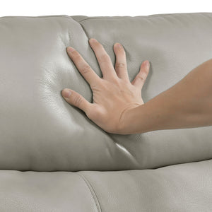 Vireo Leather Power Double Reclining Love Seat with Power Headrest and Center Console