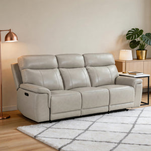 Vireo Leather Power Double Reclining Sofa with Power Headrest