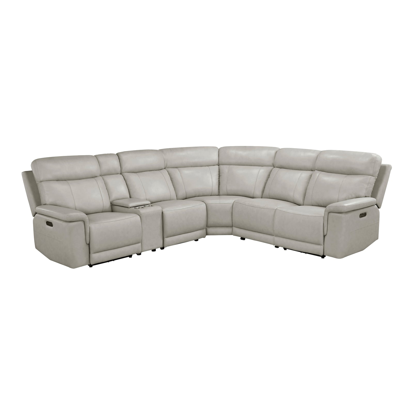 Vireo Leather  6-Piece Modular Power Reclining Sectional with Power Headrests and Charging Ports