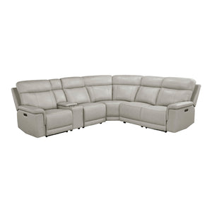 Vireo Leather  6-Piece Modular Power Reclining Sectional with Power Headrests and Charging Ports