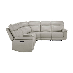 Vireo Leather  6-Piece Modular Power Reclining Sectional with Power Headrests and Charging Ports