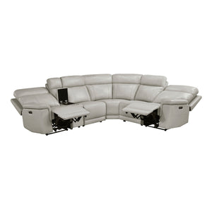 Vireo Leather  6-Piece Modular Power Reclining Sectional with Power Headrests and Charging Ports