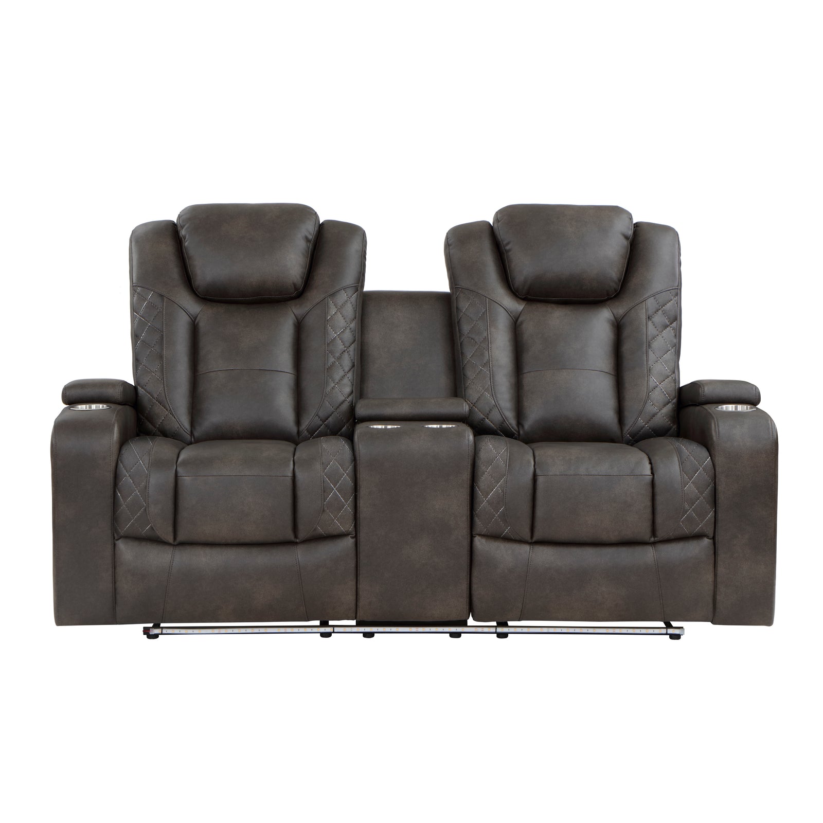 Rockford Faux Leather Power Double Reclining Loveseat