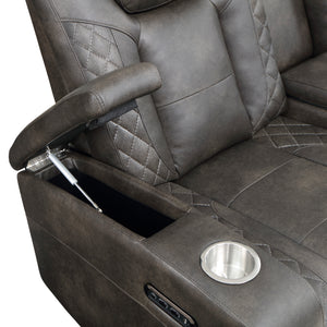 Rockford Faux Leather Power Double Reclining Loveseat