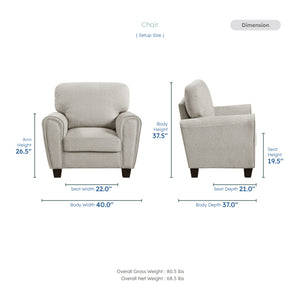 Delano Chenille Fabric Living Room Chair