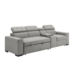 Harrisburg Polished Microfiber 2-Piece Sofa with Right Console