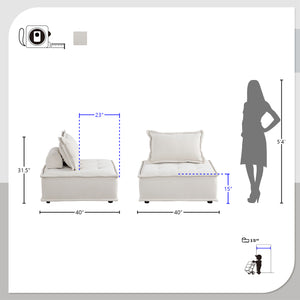 Harlem Fabric Modular Accent Chair