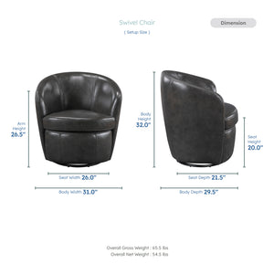 Ellis Leather Swivel Chair