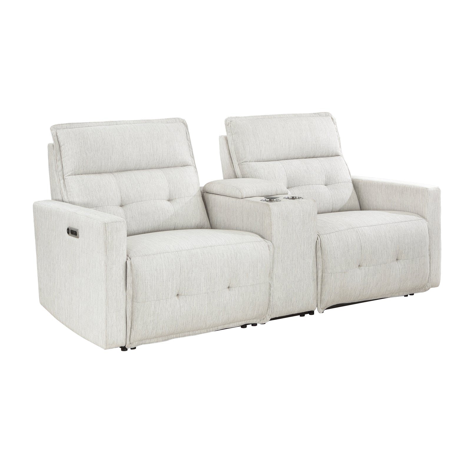 Autrey Fabric Power Double Reclining Loveseat with Center Console