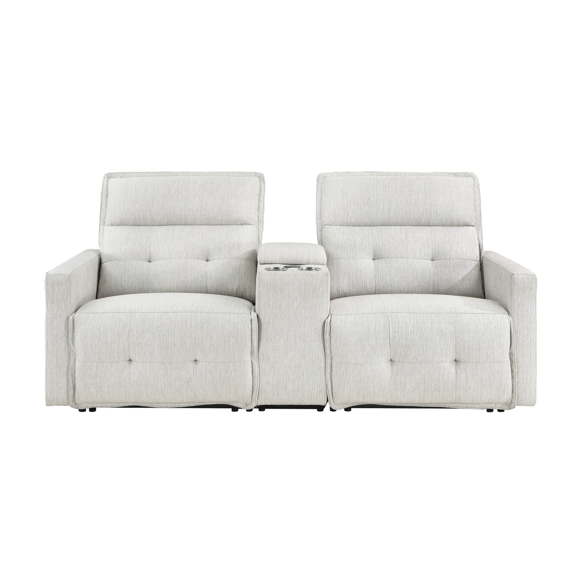 Autrey Fabric Power Double Reclining Loveseat with Center Console