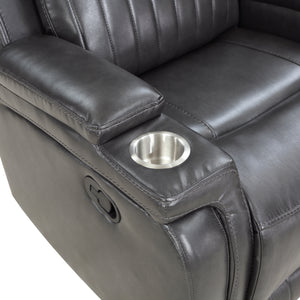 Nemesia Faux Leather Manual Double Reclining Loveseat