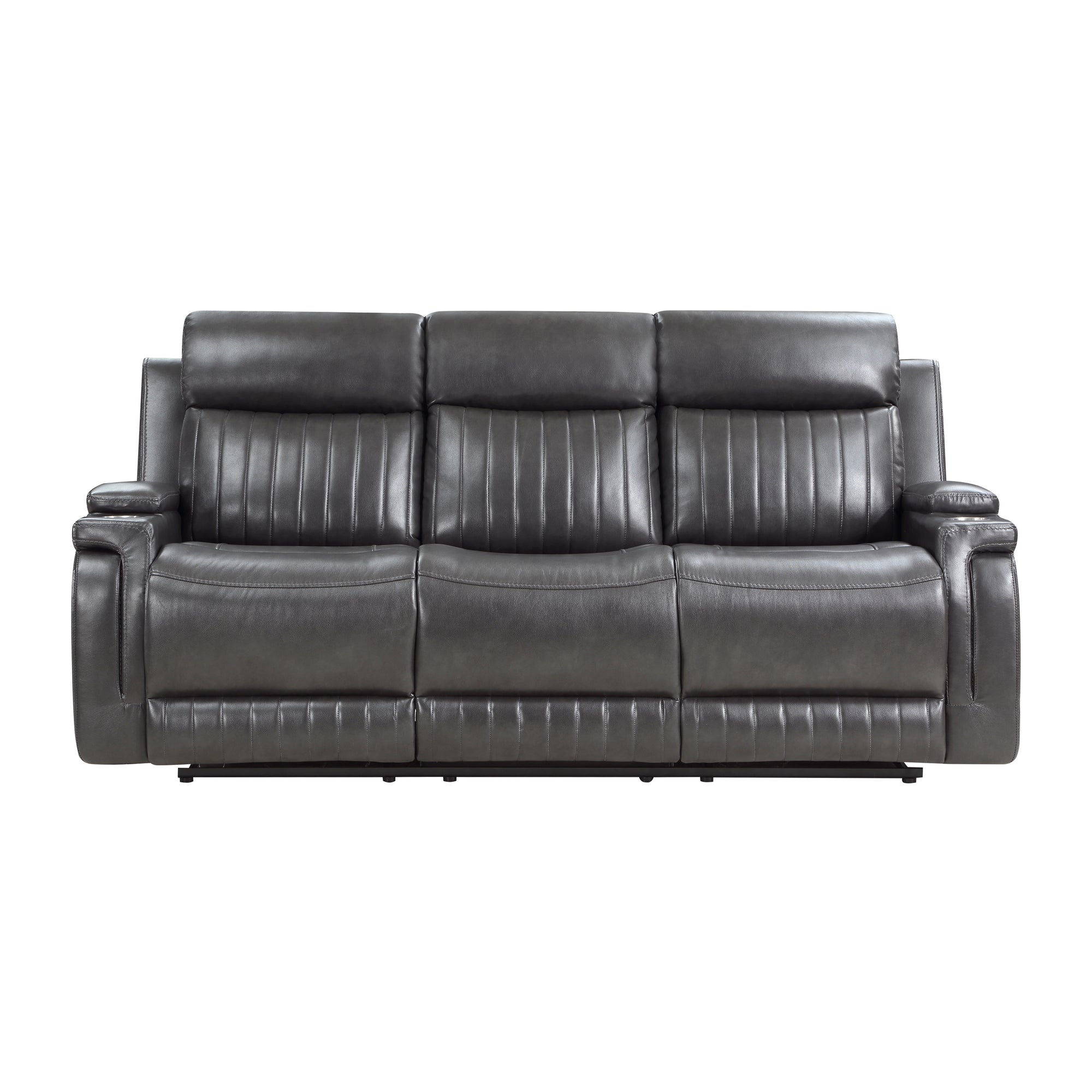 Nemesia Faux Leather Manual Double Reclining Sofa