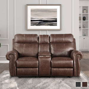 Chesky Breathable Faux Leather Power Double Reclining Loveseat