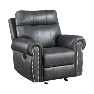 Chesky Breathable Faux Leather Manual Glider Reclining Chair