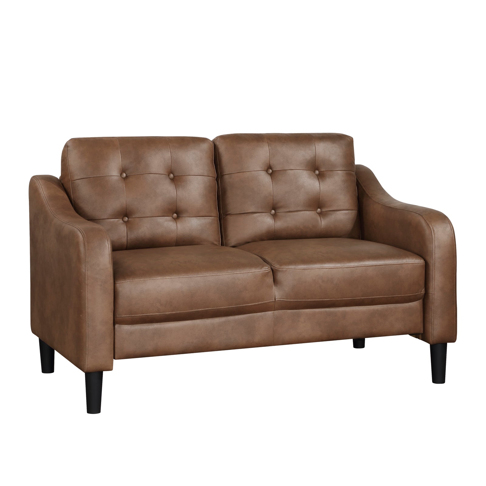 Reagan Polished Microfiber Living Room Loveseat