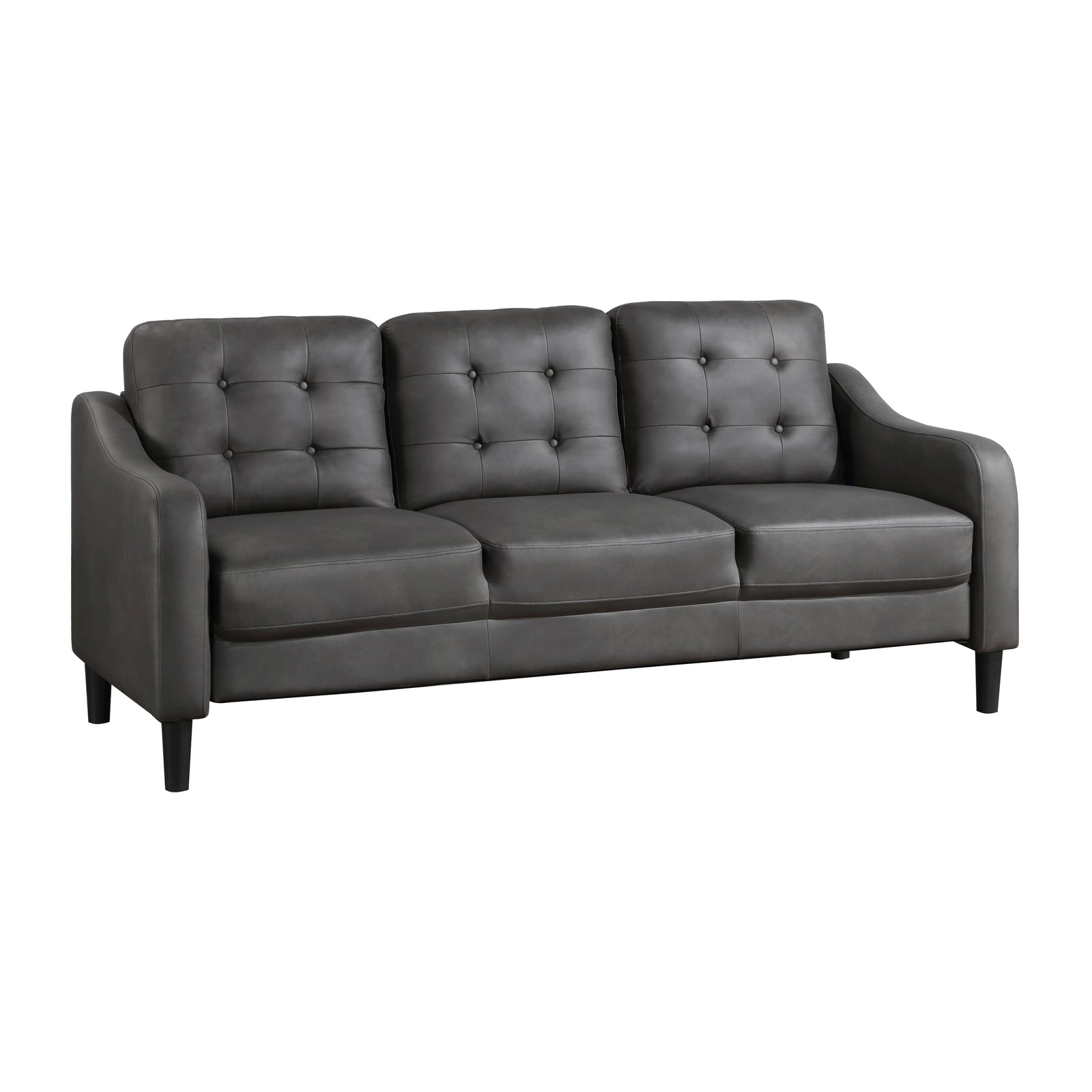 Reagan Polished Microfiber Living Room Sofa