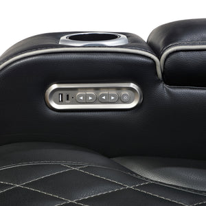 Ezra Faux Leather Power Reclining Chair with Power Headrest, Cup holders and Storage Arms