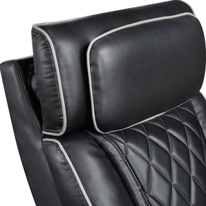 Ezra Faux Leather Power Reclining Chair with Power Headrest, Cup holders and Storage Arms