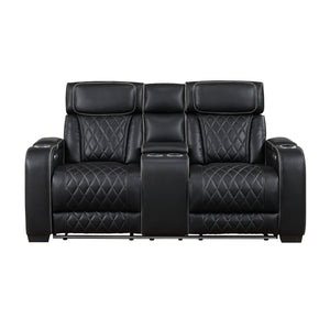 Luminate 2-Piece Faux Leather Living Room Sofa Set