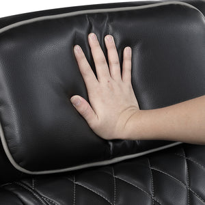 Luminate Faux Leather Power Double Reclining Love Seat with Center Console, Power Headrests and Storage Arms