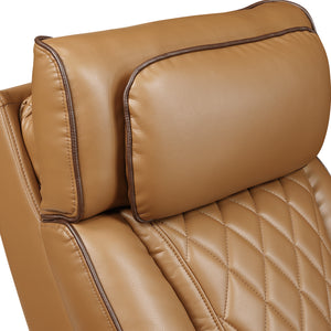 Ezra Faux Leather Power Reclining Chair with Power Headrest, Cup holders and Storage Arms