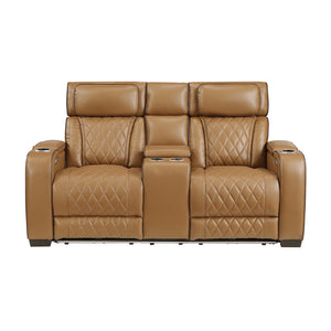 Luminate 3-Piece Faux Leather Living Room Sofa Set