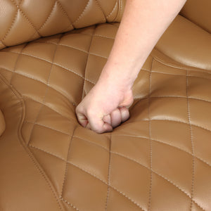 Luminate Faux Leather Power Double Reclining Love Seat with Center Console, Power Headrests and Storage Arms