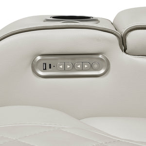 Ezra Faux Leather Power Reclining Chair with Power Headrest, Cup holders and Storage Arms