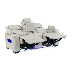 Luminate 3-Piece Faux Leather Living Room Sofa Set