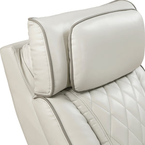Luminate Faux Leather Power Double Reclining Sofa with Center Drop-Down Cup Holders, Power Headrest and Storage Arms