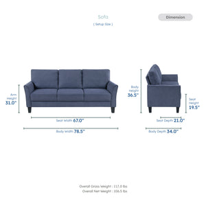 Felix Textured Fabric Living Room Sofa