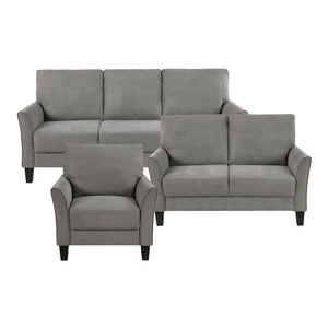 Felix 3-Piece Textured Fabric Living Room Sofa Set