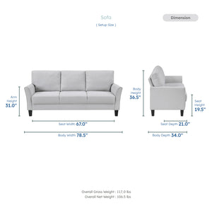 Felix 2-Piece Textured Fabric Living Room Sofa Set